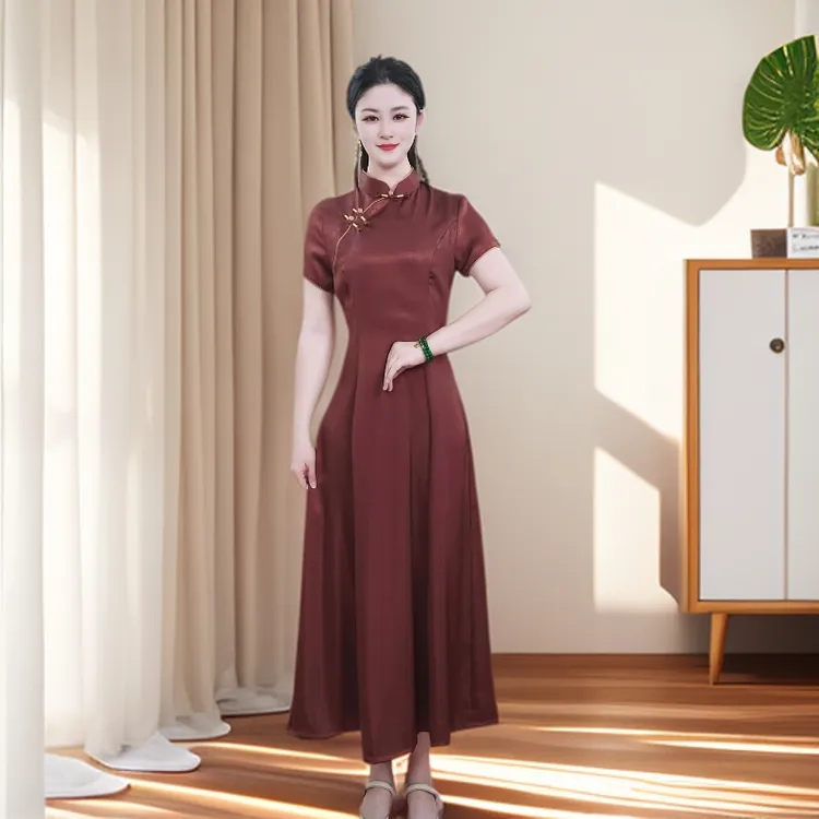 【锦绣江南】2025中国风高雅旗袍裙气质修身显瘦复古中长款A16