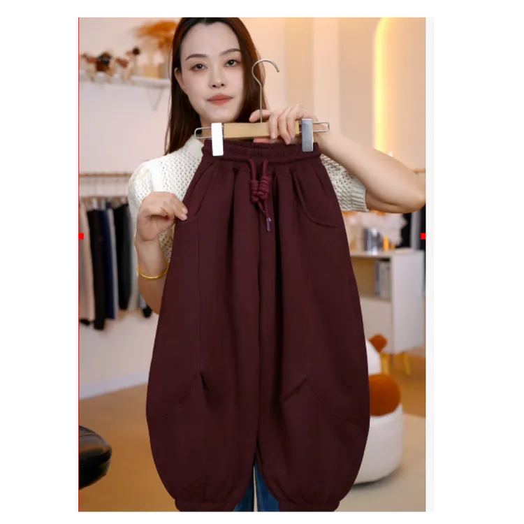 【一体糕糕绒】加绒加厚冬季休闲风原创设计休闲裤子宽松秋冬男女童