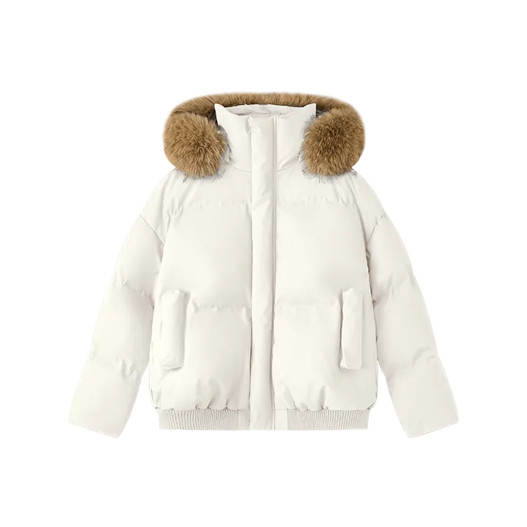 可拆卸毛领pu皮连帽面包棉服外套男士冬季棉衣美式潮牌情侣棉袄子