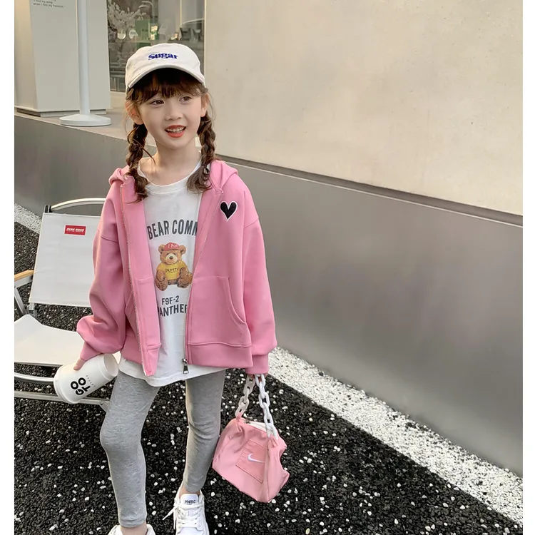 女童卫衣外套春秋2025新款秋装大童儿童洋气网红女孩运动连帽上衣