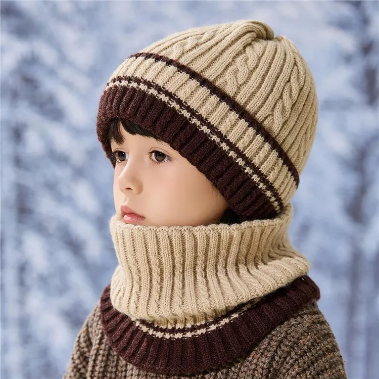 儿童毛线帽秋冬季韩版男童女童宝宝冬天针织帽百搭围脖保暖套头帽