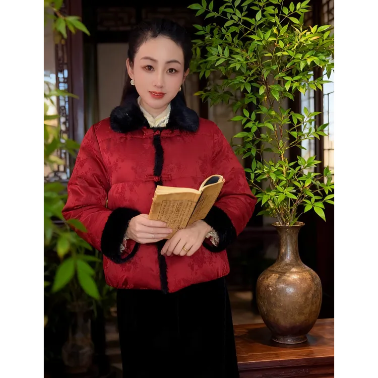 新中式国风复古云绒服女款2025冬季新款气质石墨烯保暖外套潮