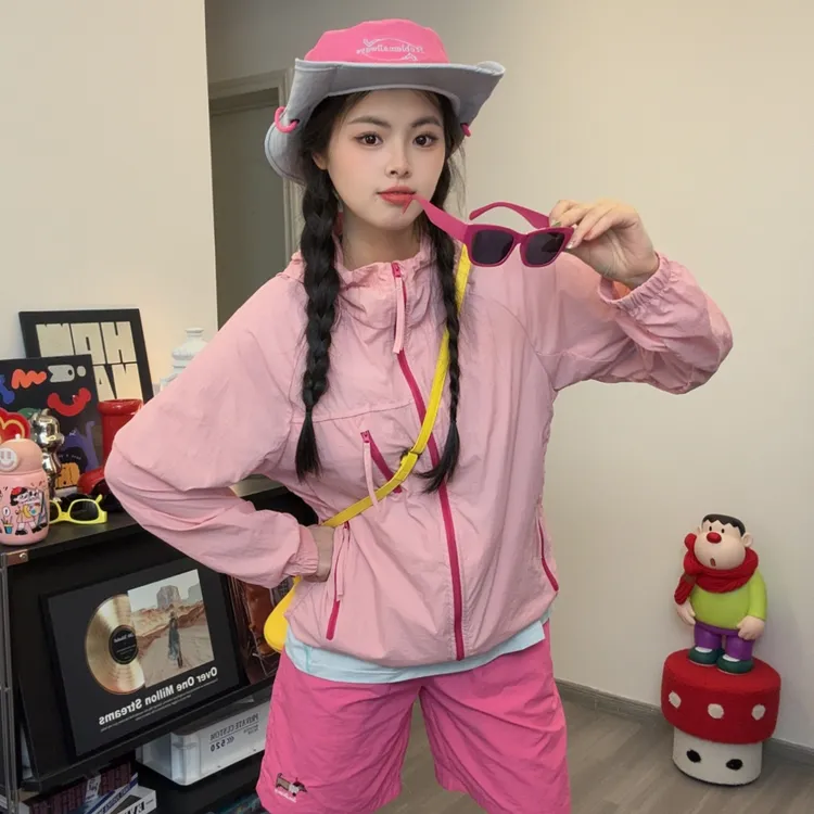 「冰川呼吸孔」UPF50+夏季新款情侣连帽轻薄透气防晒衣户外百搭休闲