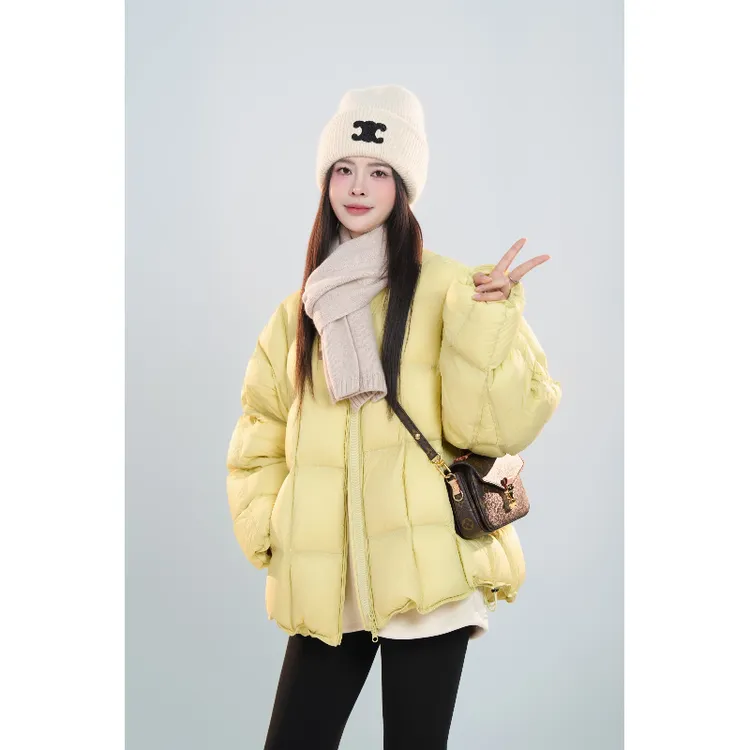 只出不进 女款纯色圆领羽绒服12-7 冬季2024女款时尚羽绒服A1607U