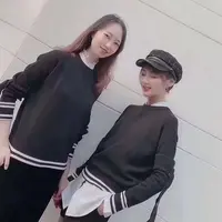 不支持退换/横条纹长袖短款针织上衣1399267