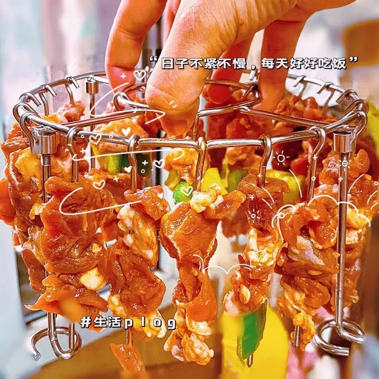 空气炸锅烤架家用不锈钢立式烤签吊炉烤肉架肉串架立式烤串不锈钢