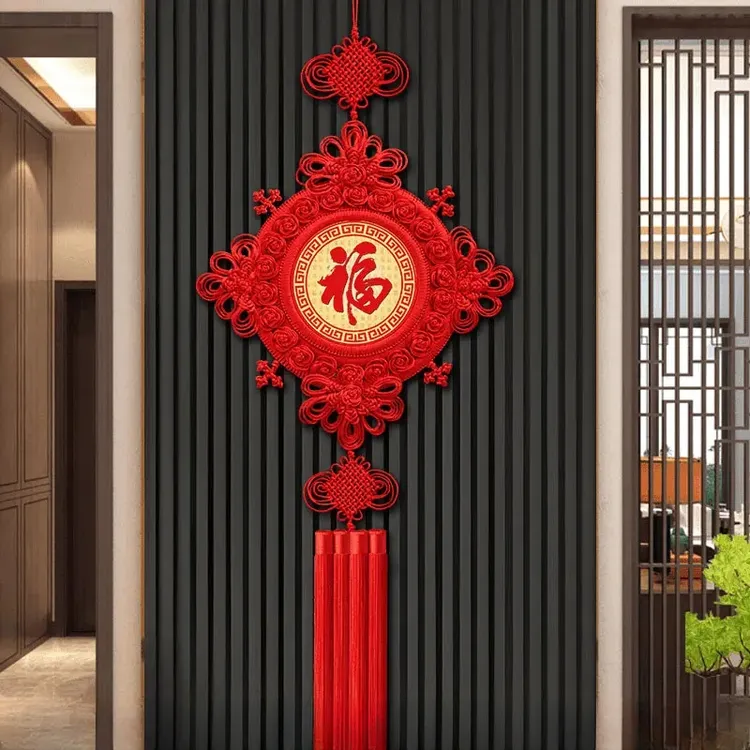 中国结挂件客厅背景墙桃木福字中国结玄关乔迁礼品春节装饰壁挂26