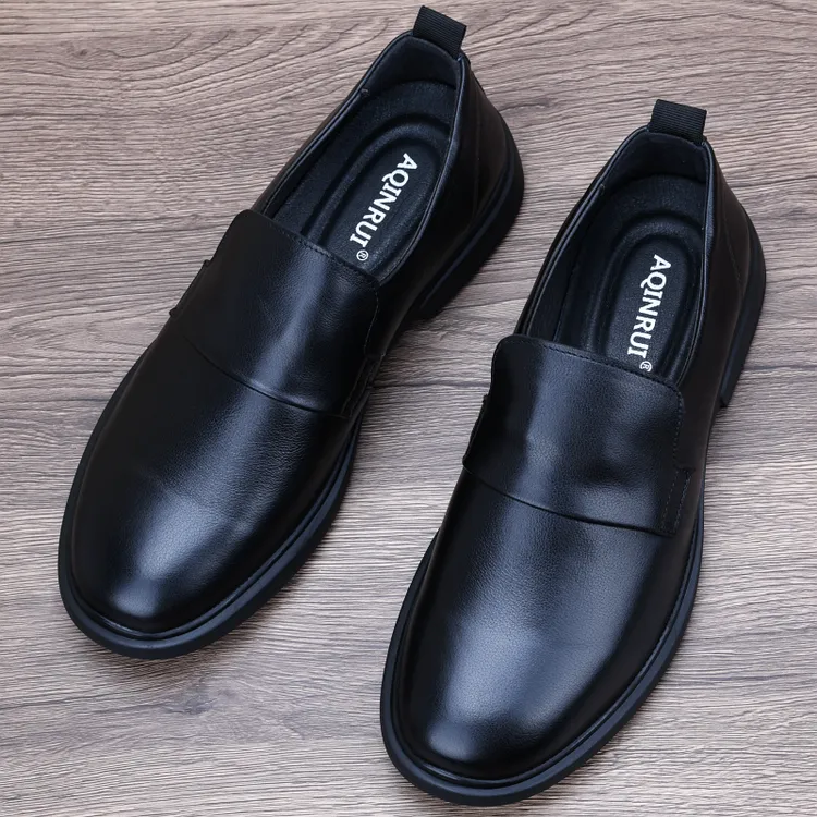 CATIA SELI新款头层牛皮男士商务休闲皮鞋软底软皮一脚蹬乐福鞋