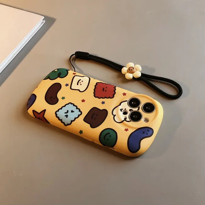 黄底饼干表情适用苹果17promax手机壳iPhone16防摔15可爱14卡通13