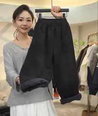 【加绒砂洗针织】25秋冬中大童男女童弯刀运动裤LenKid-直筒oc