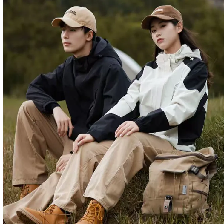 情侣可拆卸三合一防泼水冲锋外套秋冬保暖露营登山外套#1818