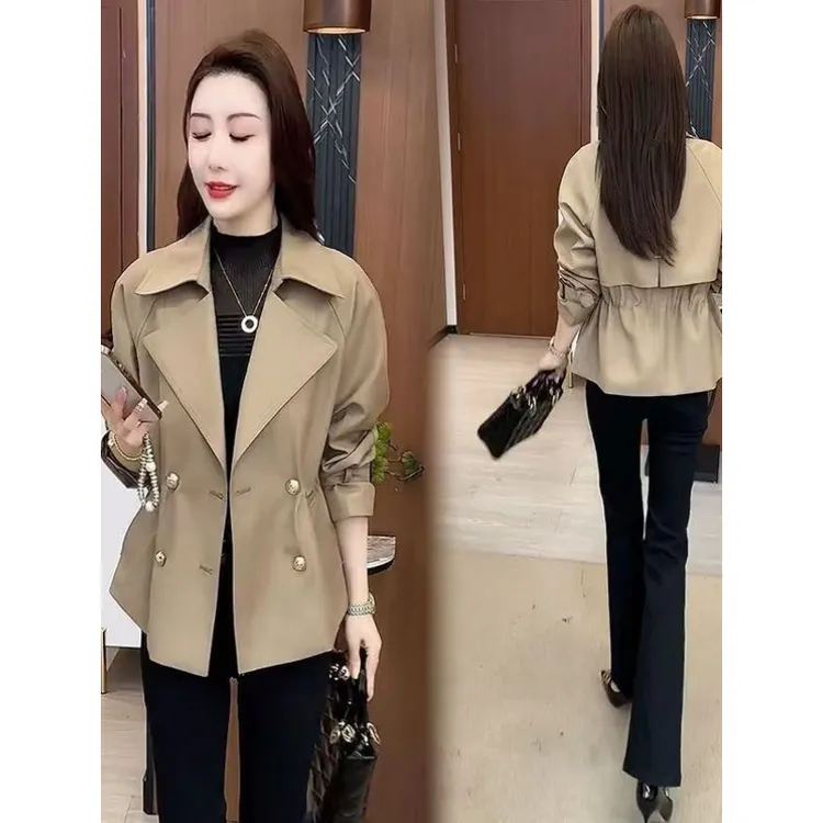 时尚高级感气质风衣短款外套女士春秋季新款收腰显瘦百搭休闲上衣
