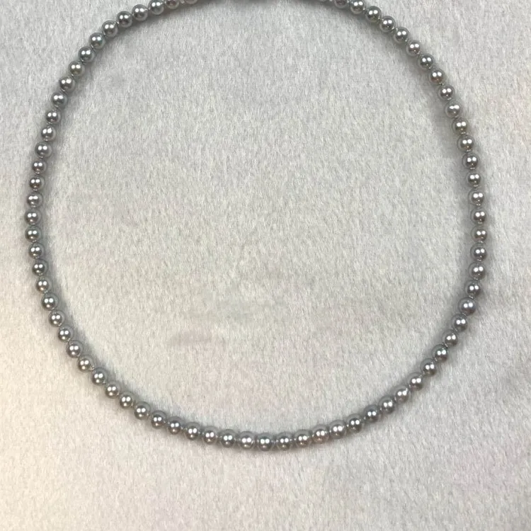 【福利特价】海水珍珠AKOYA珠串5.5-6mm天然色蓝玫瑰真多麻送人礼物