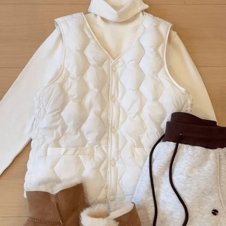 印像家秋冬加绒马夹保暖修身型背心坎肩女外穿韩版时尚贴身显瘦商品图