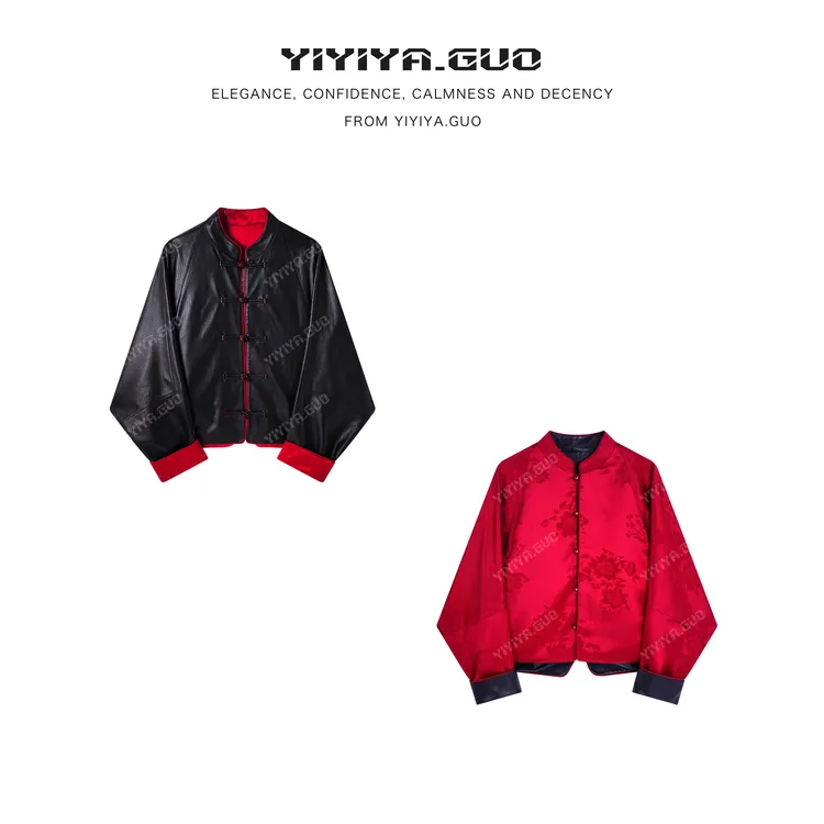 yiyiya.Guo艺艺吖【东方红】双面穿奢雅皮衣外套080038SS52