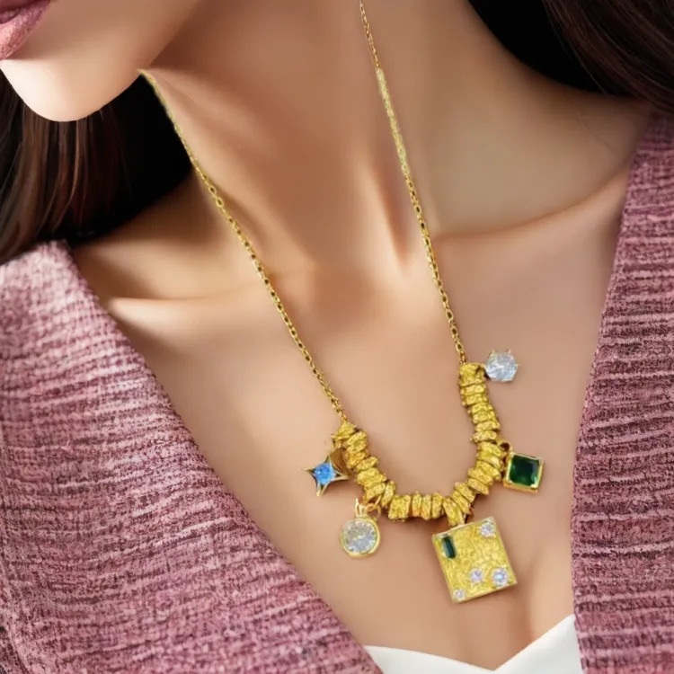 铜合金项链 新款三件套气质时尚百搭复古精致欧美精美