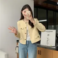 黄色短款小香风外套女2025年春季新款高级感宽松百搭上衣夹克