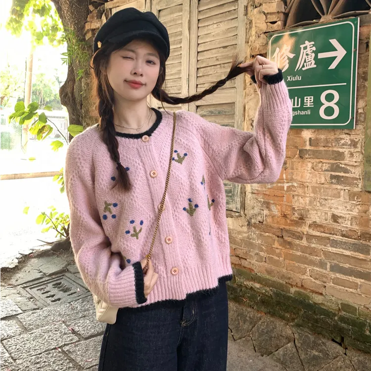 独特别致漂亮小香风超好看毛衣针织开衫女2025春秋高级感宽松上衣
