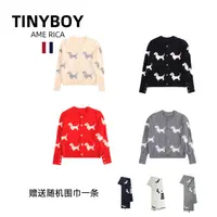 TINYBOY狗狗图案开衫毛衣针织衫男女同款 秋冬设计师款