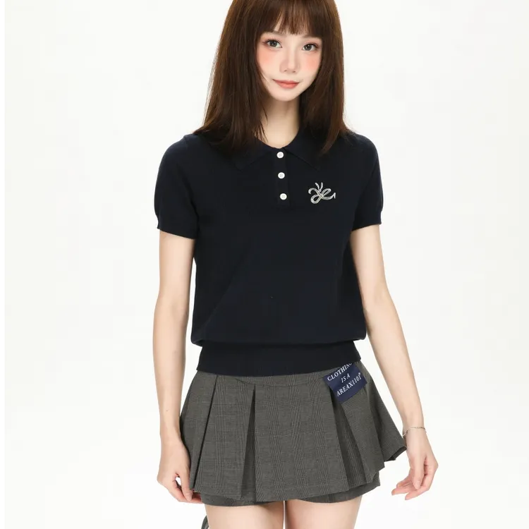 areax1101通勤格子法式中高腰复古短裙半身裙女显瘦显腿长a字裙裤