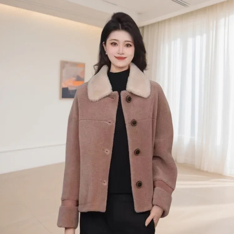 【绵羊毛】乔万尼秋冬季商场小香风上衣修身呢子短款EN4B797