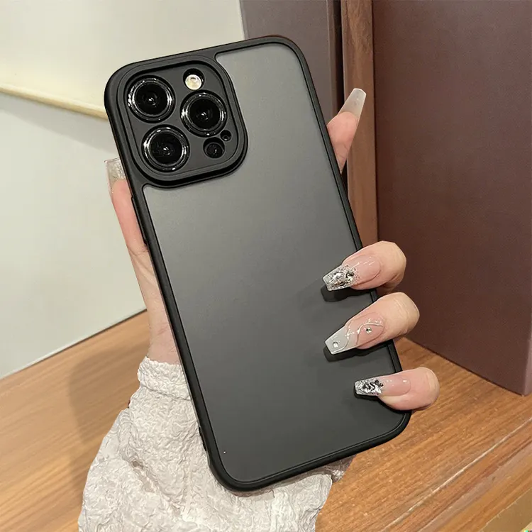 适用苹果16promax手机壳磨砂黑色新款iPhone15pro防指纹17promax