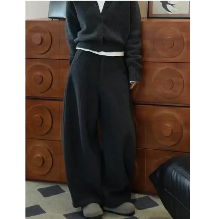 法式慵懒风弯刀裤2025秋冬女新款流行洋气纯色镰刀裤时尚休闲长裤