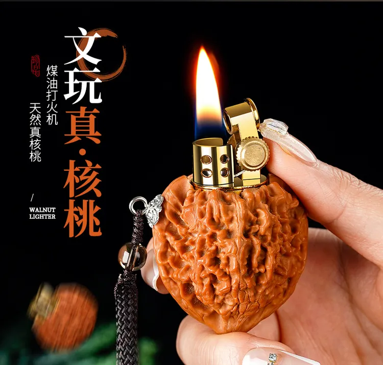 （酷鼠火机）文玩核桃打火机创意手作个性创意收藏手把件送男友盘玩