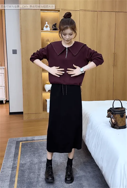 休闲风娃娃领长袖卫衣女2025秋季新款小个子宽松显瘦减龄上衣通勤