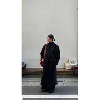【心软的神】冬季韩版气质毛呢外套黑色羊绒宽松HC毛呢外套244Y2818