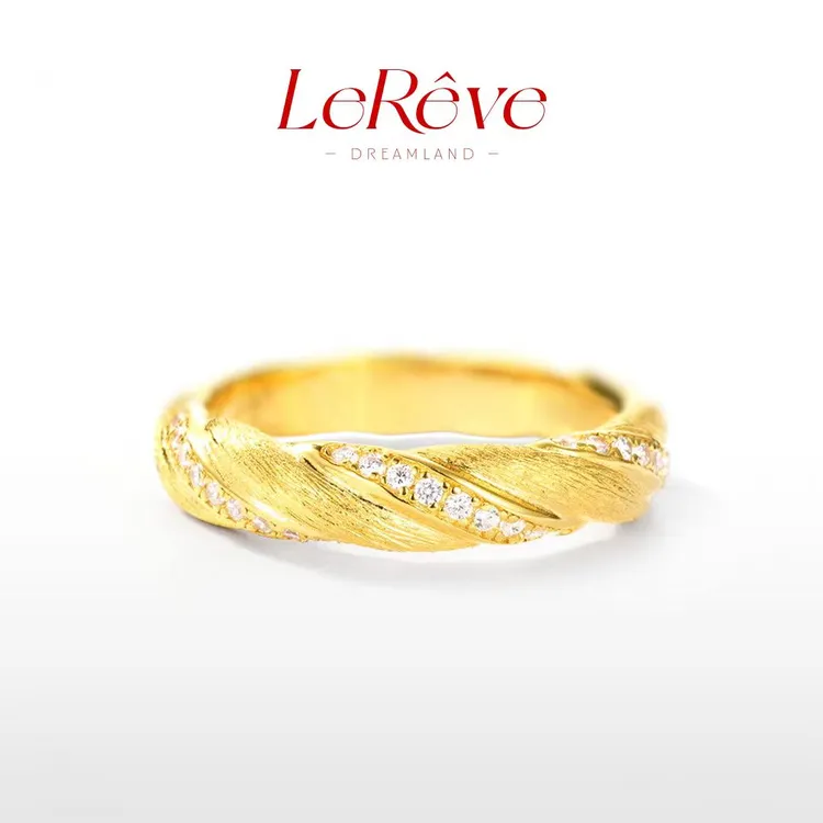 【LeReve旋转戒指】镀金中古拉丝工艺莫比乌斯环戒指礼物