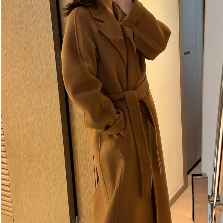 【for you专属】FAREWELL羊绒双面大衣女驼色中长款2025新款秋冬