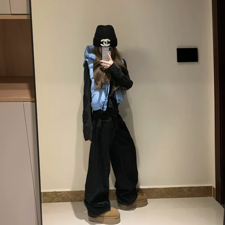 韩系小个子秋冬穿搭女连帽棉服马甲时尚休闲长袖上衣休闲裤三件套