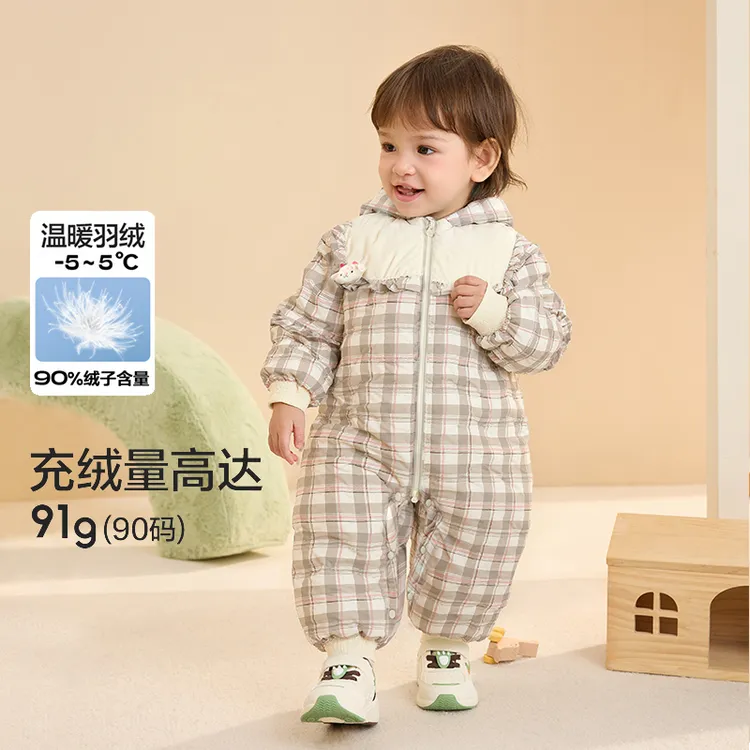 巴拉巴拉儿童羽绒连体衣宝宝男女童保暖造型萌趣可爱时尚洋气俏皮