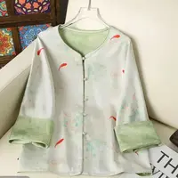 【荷塘月色】双面穿新中式防晒外套显白上衣气质盘扣女装长袖宽松