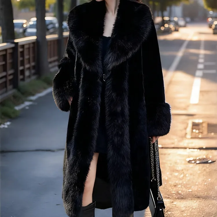 【新疆包邮】宽松型设计师长款雪兰貂皮草大衣外套