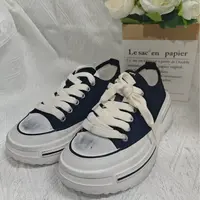 厚底帆布鞋女款2025新款夏季透气脏脏鞋女增高F8-0091