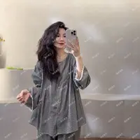 续吉麻衣春-25-24【慢度日常】时尚宽松格子套装