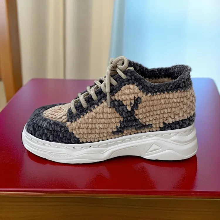 成品纯手工钩织冬季X款毛线跑步鞋男女通款 正规码