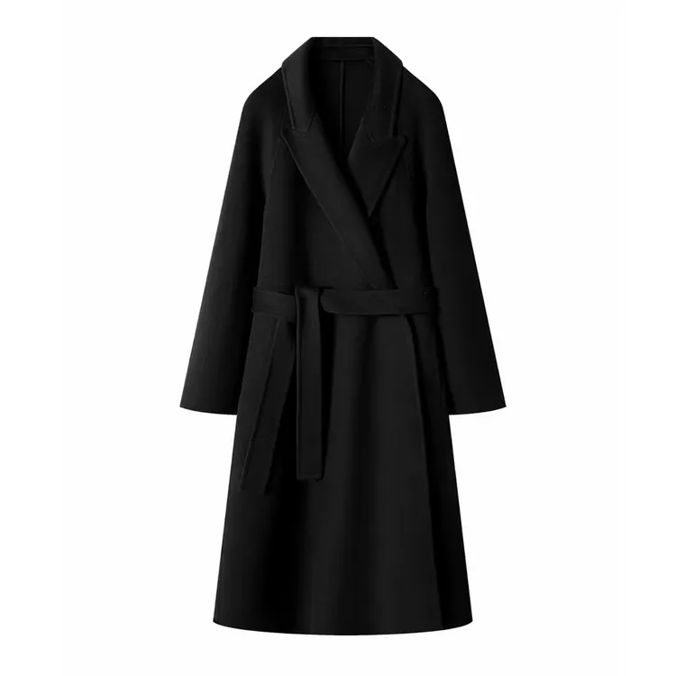 【雪松林语】经典复古轻奢廓形慵懒风秋冬女士时尚气质长款毛呢外套