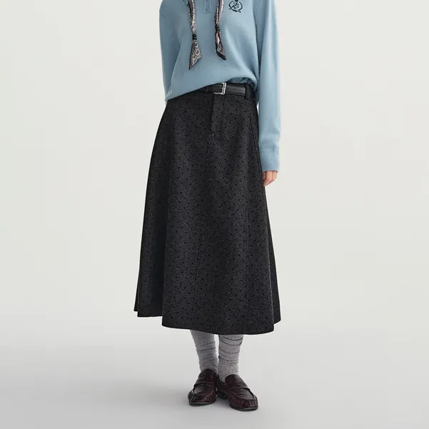 独束大码女装【黑糖啵啵】后腰松紧伞摆波点半裙腰半裙25DS84532