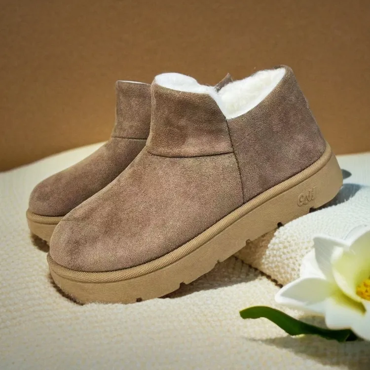 保暖时尚雪地靴冬季厚底增高雪地靴平底女鞋高帮加绒加厚百搭配色