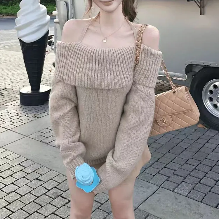 【仙雾山】秋冬新款时尚套装女韩系慵懒感毛衣+百搭半身裙两件套