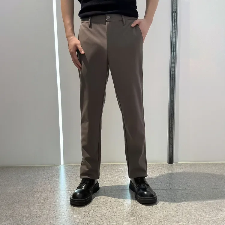利郎【秋冬新款·锦氨舒弹】科技暖感纱线加厚男款中腰修身休闲长裤