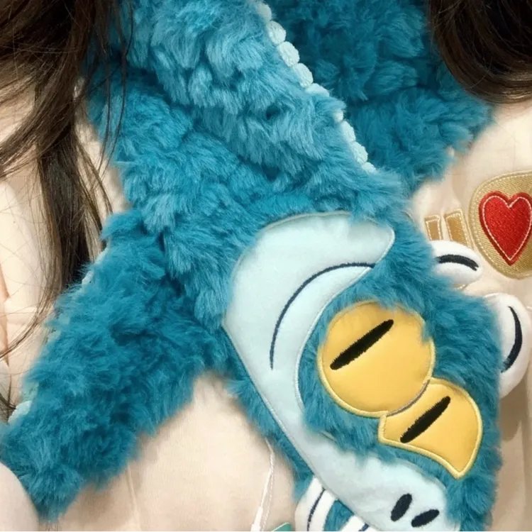 卡通盖瑞毛绒围巾可爱动物造型围脖保暖甜美少女心新款百搭