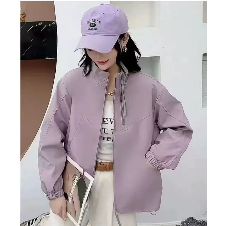 2025韩版冲锋衣收口宽松短款拉链春季新款显瘦时尚夹克韩系休闲