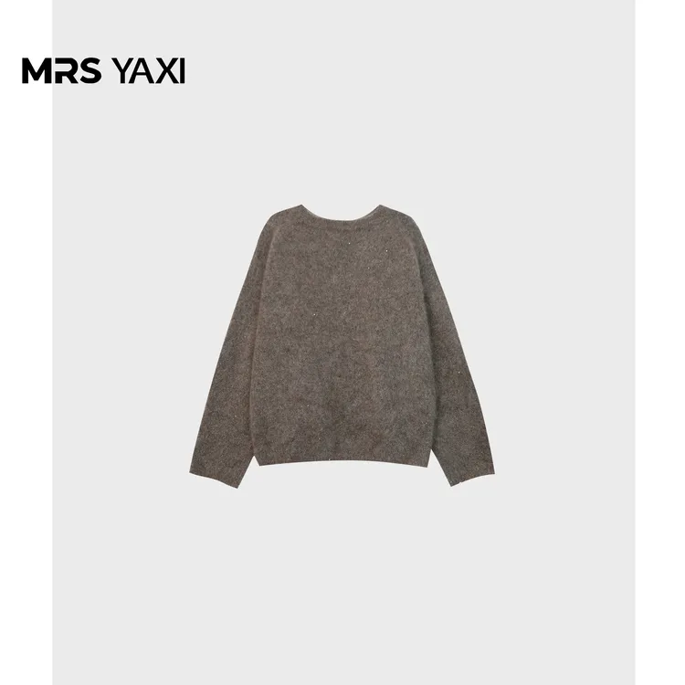Mrsyaxi慵懒风珠片拉绒马海毛衣YX4112005
