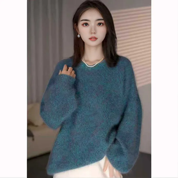 【澳洲进口Tasmanian纱线】百搭100拉绒六股花纱圆领秋冬加绒羊毛衫