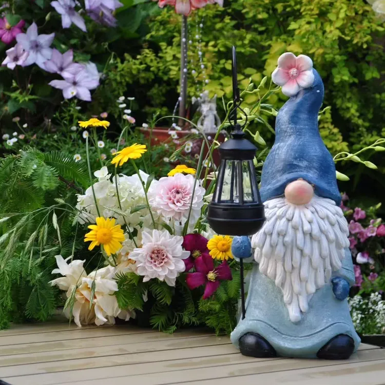 太阳能花园甘道夫摆件庭院造景布置户外地精装饰阳台桌面蚊香插座