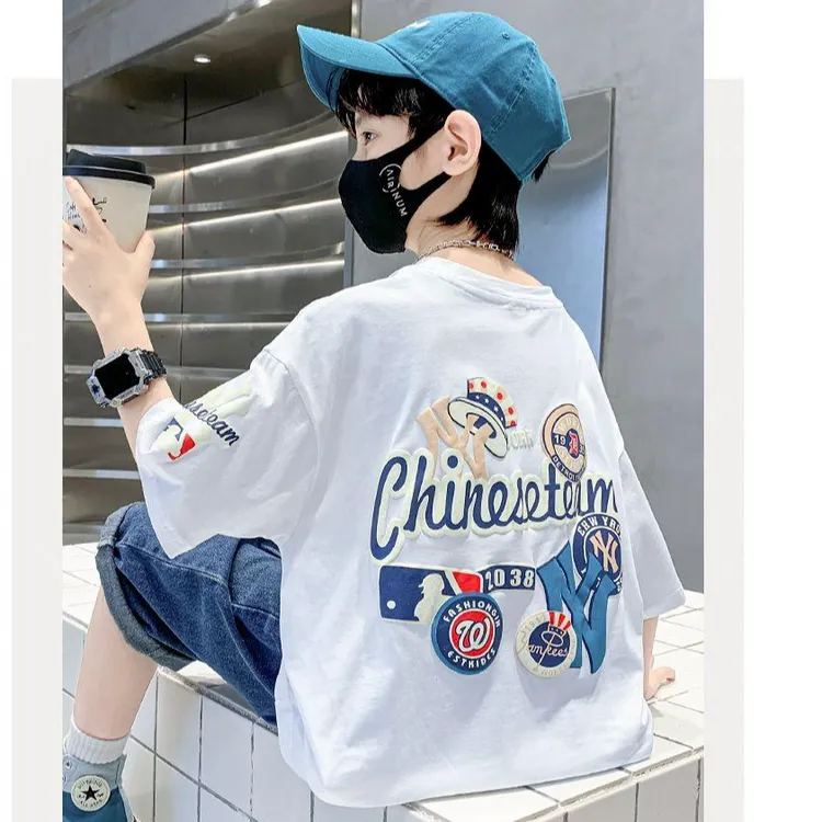 童装男童短袖T恤夏装2025新款儿童中大童夏款夏季男孩上衣纯棉潮t